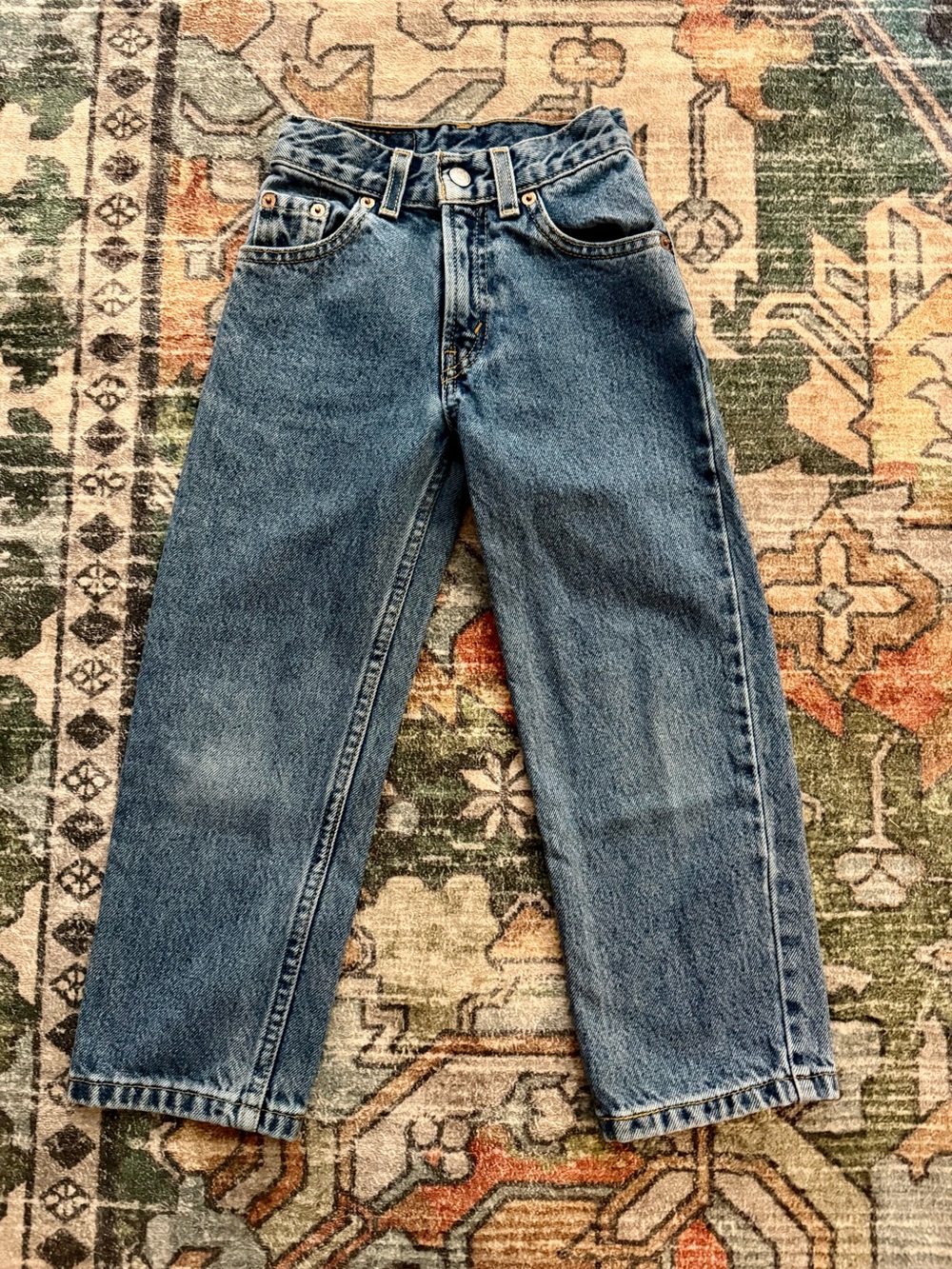 Levi's Straight-Leg Medium Blue Denim Jeans